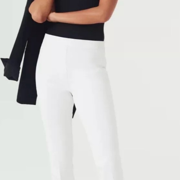 SPANX On-the-Go Ankle Slim Straight Pant White Ultimate Opacity Technology - Picture 1 of 8